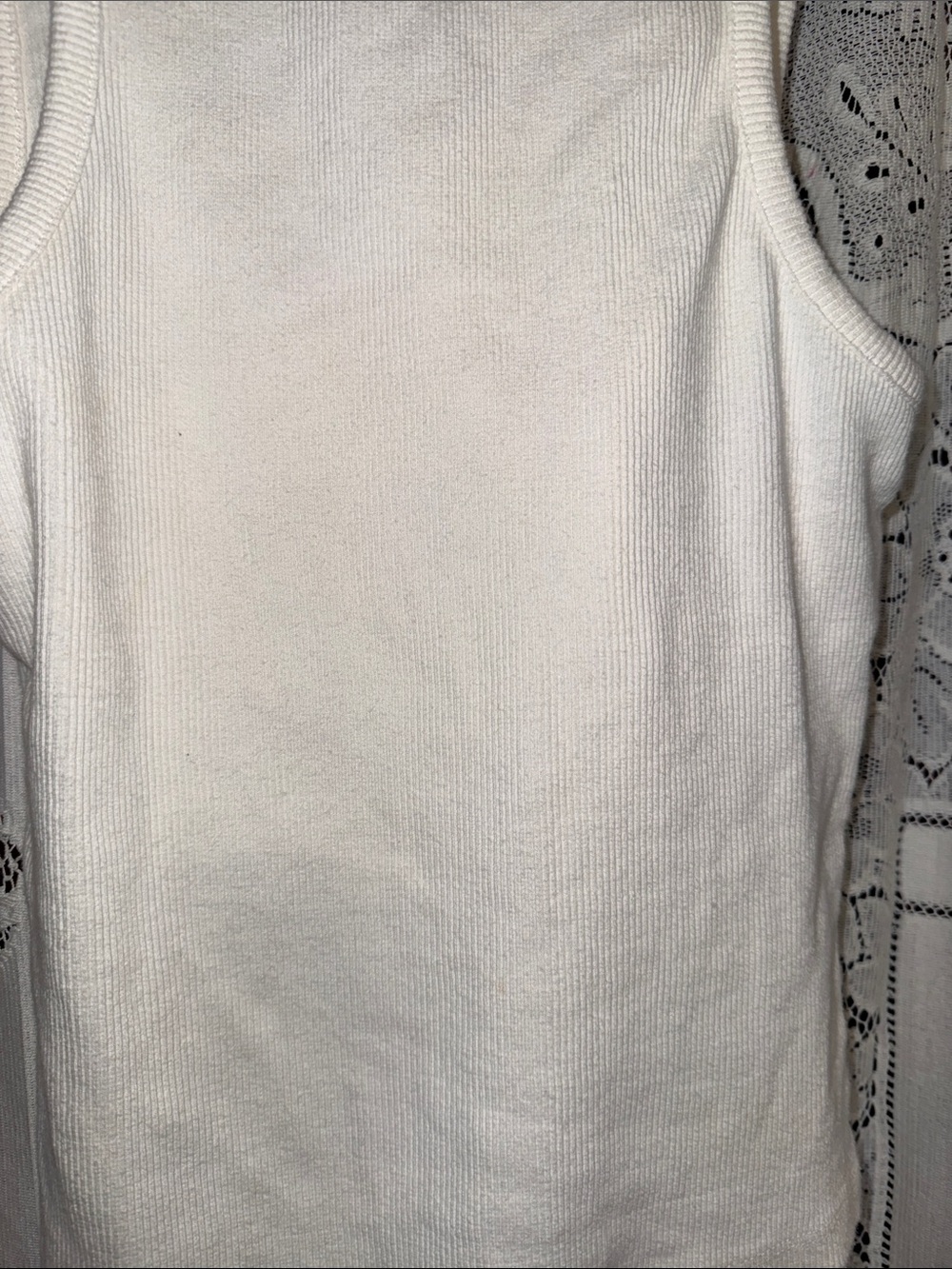 Topshop White Ribbed Tank Top - Picture 6 of 6